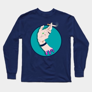 Hand with a cigarette art Long Sleeve T-Shirt